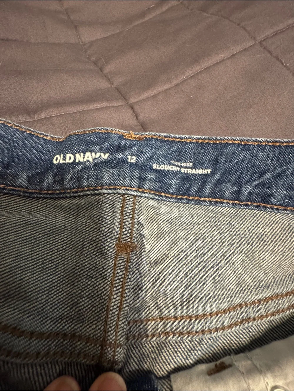 Old Navy Blue High-Rise Slouchy Straight Jeans